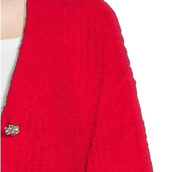 NO BOUNDARIES Red Rhinestone Button Cardigan Sweater XS - Picture 7 of 12